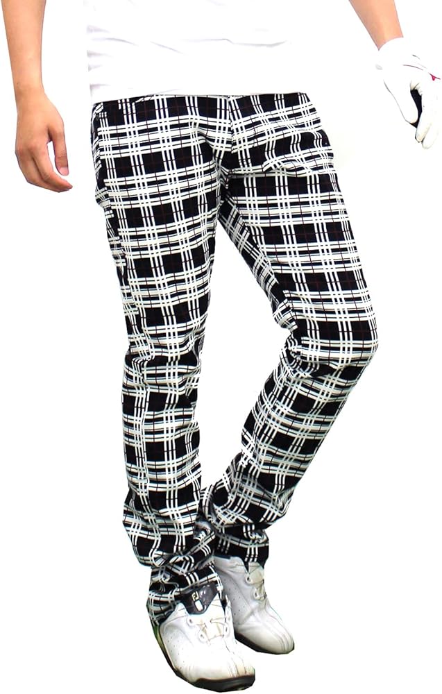 チェック柄 メンズパンツ ゴルフ用 Amazon | [エムシー] ゴルフパンツ メンズ ゴルフウェア ストレッチ